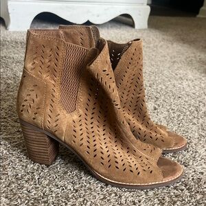 Toms Brown Perforated Ankle Booties